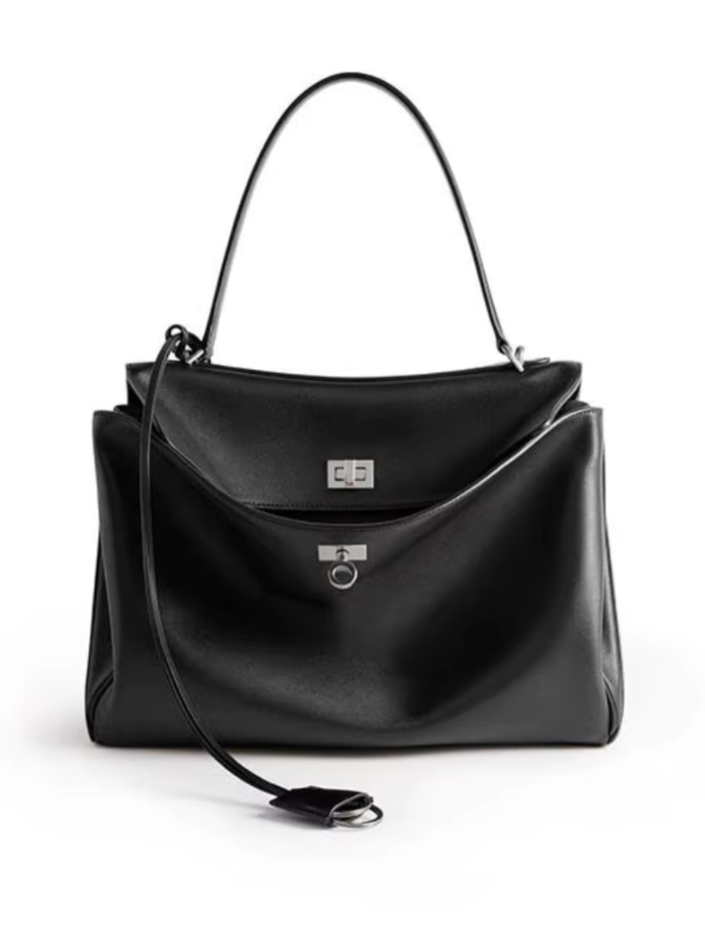 NEW Black Rodeo tote bag with silver hardware